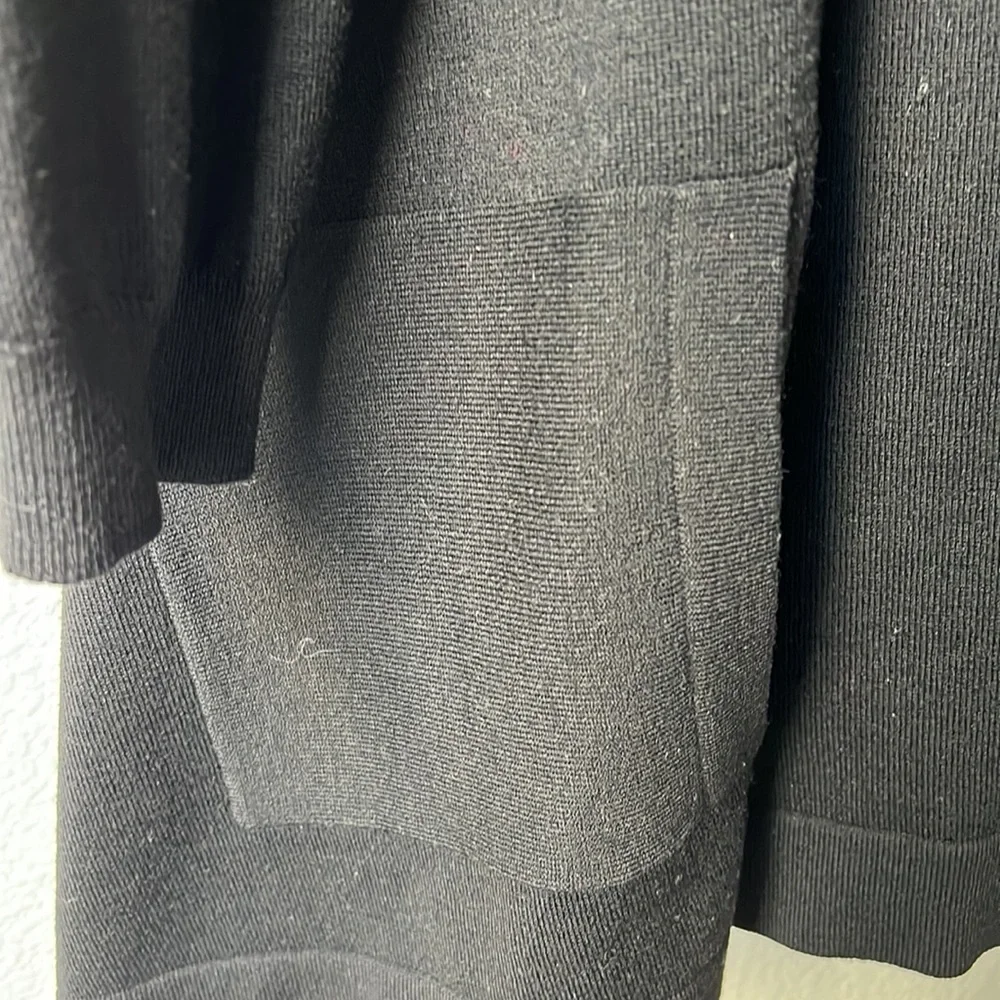 Theory Black Wool Open Drape Cardigan Sweater - Picture 6 of 8